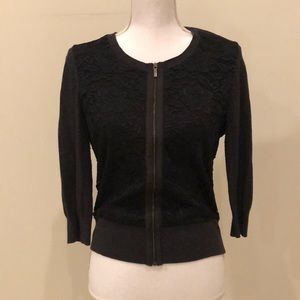 Banana Republic Sweaters - Banana Republic Zip-Up Cardigan with Lace Detail Banana Republic Sweaters - Banana Republic Zip-Up Cardigan with Lace Detail